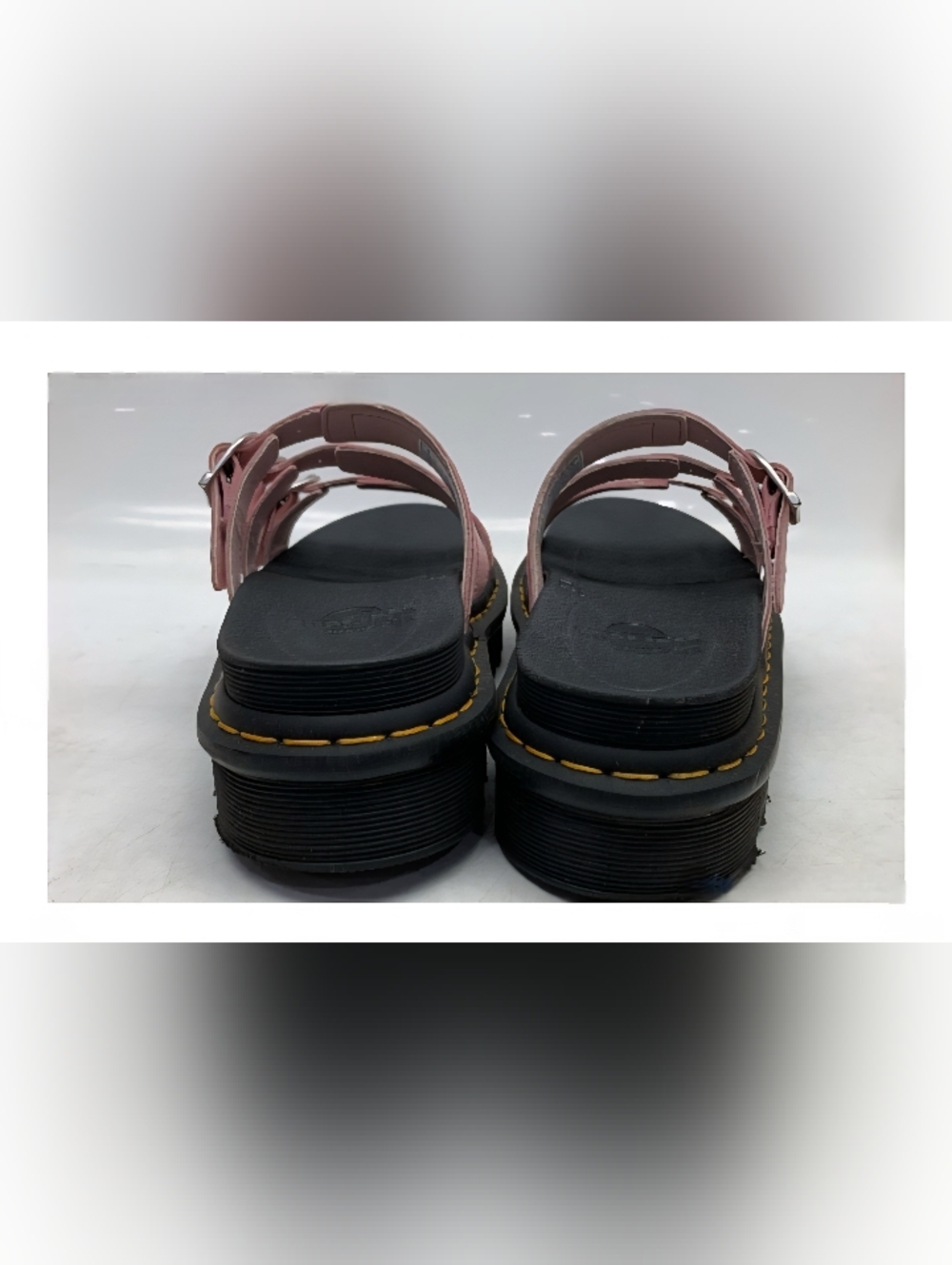 Dr. Martens Blaire Slide Hydro Leather Platform Sandals - Chalk Pink - Picture 5 of 9